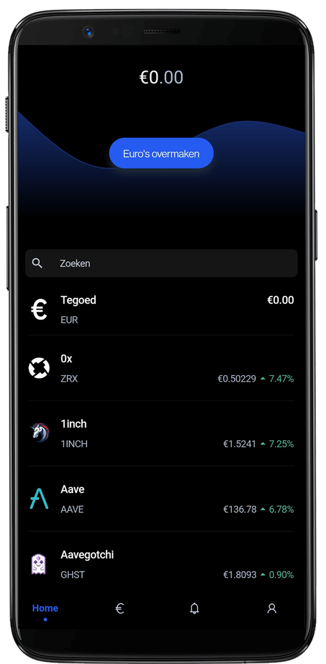 Bitvavo app home
