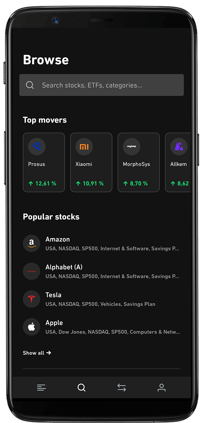 Trade Republic app zoeken